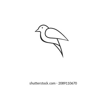 ilustración vectorial de la línea del logotipo de pájaro 