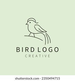 bird logo line art vector illustration design