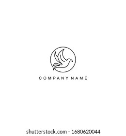 bird logo line design vector