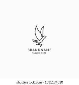 Bird Logo With Line Style Logo Icon Design Template Vector Illustration