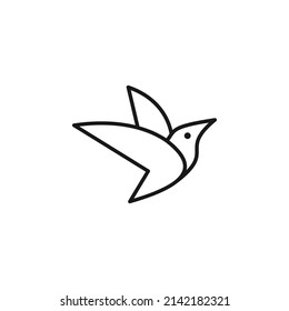 bird logo line vector design illustration