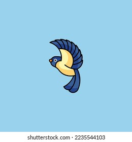 Bird logo line vector illustration design with modern concept. Unique, simple, and elegant with attractive colors