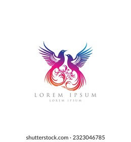 Bird logo, Logos birds, minimalist monoline line art bird logo design vectore