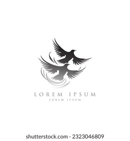 Bird logo, Logos birds, minimalist monoline line art bird logo design vectore