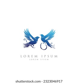 Bird logo, Logos birds, minimalist monoline line art Flying bird Black bird icons design