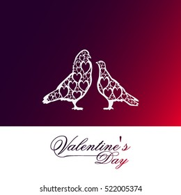 Bird logo. Loving Doves hearts on a white background for a card declaration of love, Valentine's Day Valentine's invitation for a wedding, birthday. Vector Illustration