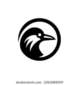 Marca de logotipo de pájaro. Icono de fila. Símbolo de avena. Aislado sobre fondo blanco. Ilustración vectorial.