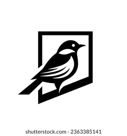 Bird logo mark icon isolated on white background. Vector illustration.