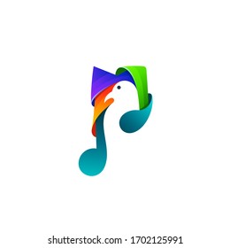 Bird logo and melody design combination