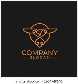 Bird Logo Minimal Concept.  Bird Line art logo concept. 
