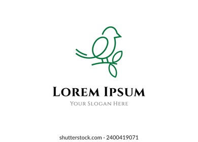 Bird logo in minimalist continuous line design style concept