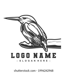 Bird Logo Monochrome Vector Illustration Isolated