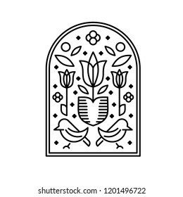 Bird Logo with monoline style