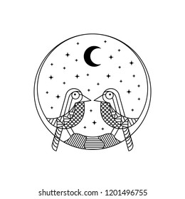Bird Logo with monoline style