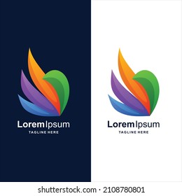 Bird logo with multiple colors concept