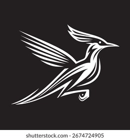 Vogel-Logo auf schwarzem Hintergrund, Vektorgrafik