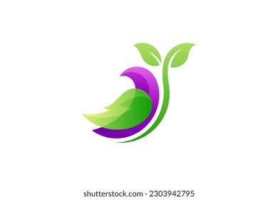 Bird logo on a branch