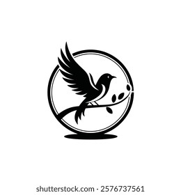 Bird logo on vector illustration.