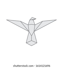Bird logo origami styled. origami bird. 