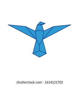 Bird logo origami styled. origami bird. 