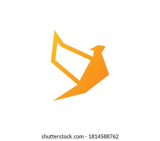 Bird logo origami vector icon 