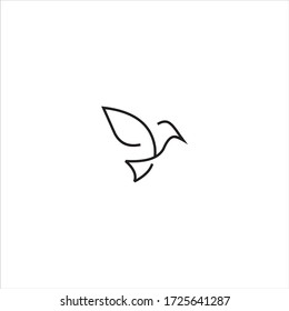 bird logo outline monoline vector icon illustration download