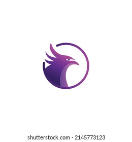bird logo penguin illustration circle lines vector design