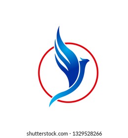 Bird logo with red circle