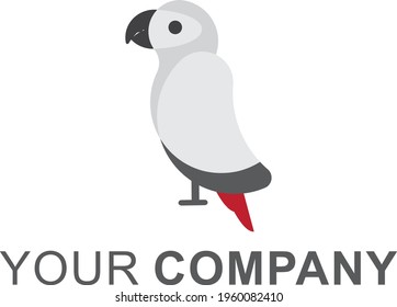 bird logo red and gray