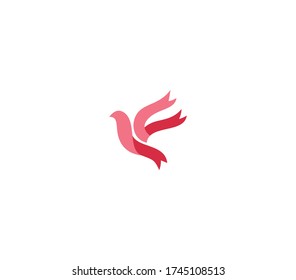 bird logo with ribbon logo design element