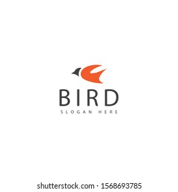 bird logo with the shape of a bird that flies fast makes it interesting and the color combination makes this design unique, simple.