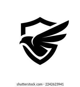 Bird logo with shield concept
