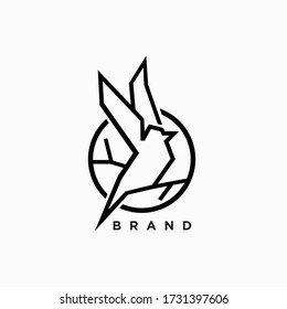 Bird logo simple and clean design concept