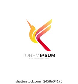 Logotipo del pájaro con la Plantilla simple del diseño, logotipos abstractos de los animales