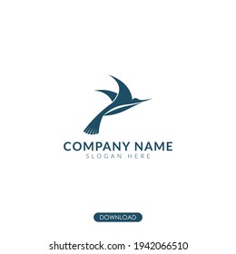 bird logo simple illustration. animal vector logo