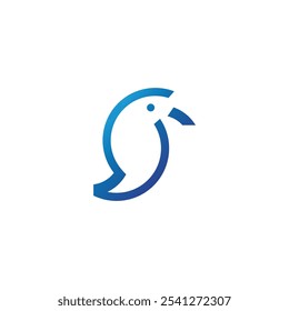 bird logo simple line illustration design abstract vector