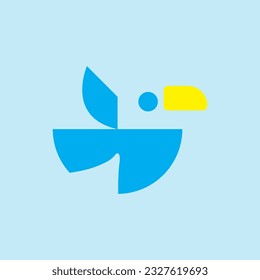logotipo de pájaro sencillo, moderno y elegante.