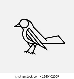 Bird logo single line mono line line art simple isolated white background.