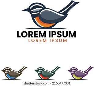Bird logo, Small bird logo vector Color