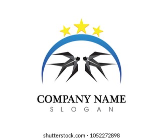 bird  logo swallow Vector sign abstract bird in flight animal symbol icon
