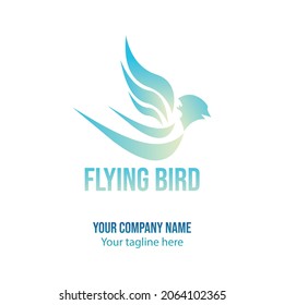 Bird logo, symbol, vector icon. gradient colors. 