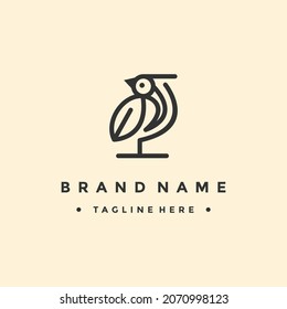 bird logo template, Abstract animal flying icon design - vector
