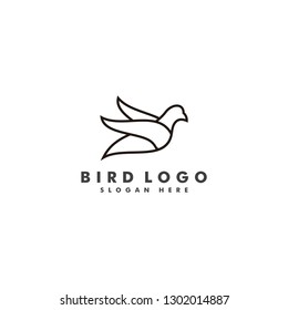 Bird logo template. Animal fly icon design vector