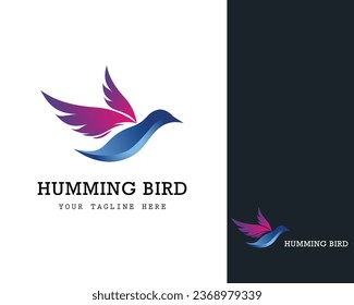 Bird logo template. Animal fly icon design vector