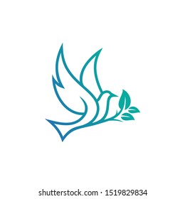 Bird logo template, Animal flying icon design vector