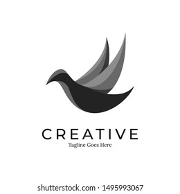 bird logo and template,  black and white elegant logo design .prefessional services for branding your company, organization, and business