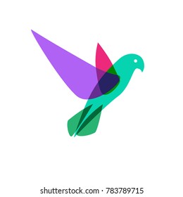 Bird logo template, colorful icon abstract vector illustration