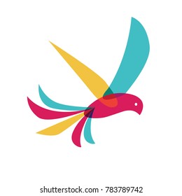 Bird logo template, colorful icon abstract vector illustration