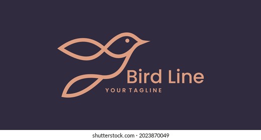 Bird logo template with golden style color for the company logo design inspiration.