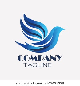 Bird logo template. Bird, icon, logo, creative graphic design and vector icon. Brand style bird flying logo design for business companies.